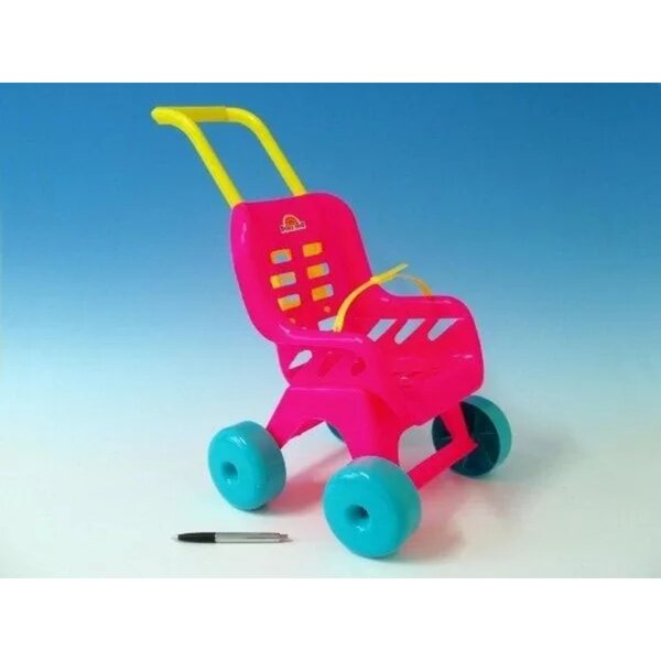 Passeggino giocattolo per bambole Macyszyn Toys rosa plastica 39x50x29 cm