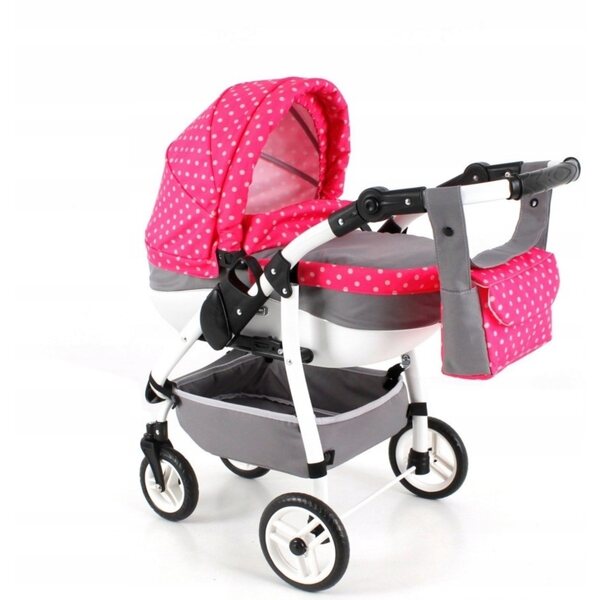 Adbor LILY SPORT tiefer Puppenwagen mit verstellbarem Griff und Tasche LS-08