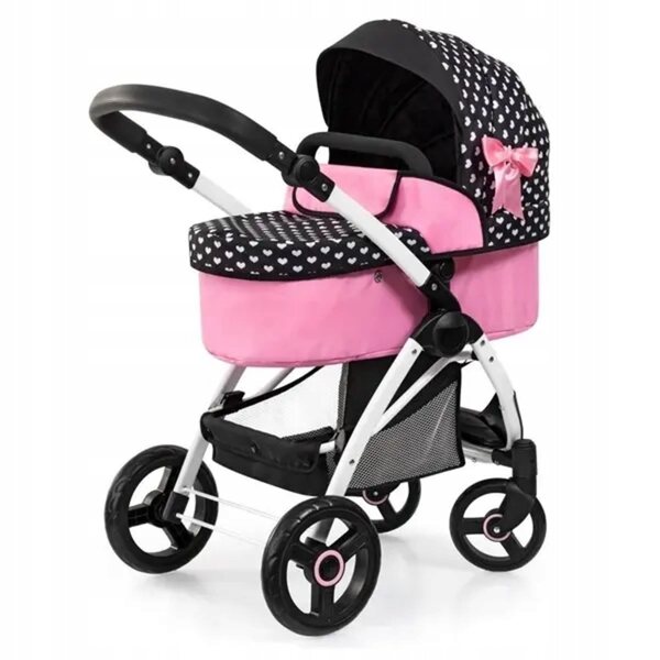 City Max Bayer Design 2 in 1 Puppenwagen Rosa und Schwarz, 46 cm