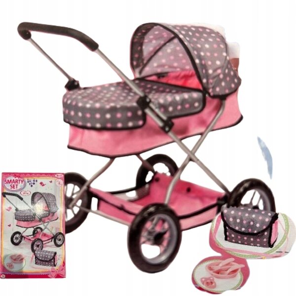 Tiefer Kinderwagen für Baby Annabell 56 cm Puppen mit rosa Zubehör