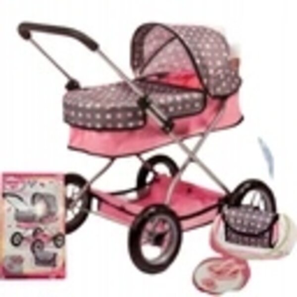 Tiefer Kinderwagen für Baby Annabell 56 cm Puppen mit rosa Zubehör