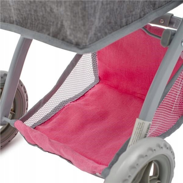Baby Mix Sophie 2in1 tiefer Puppenwagen, rosa und grau, leicht und sicher