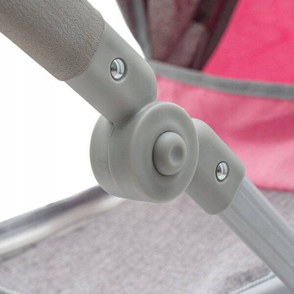 Baby Mix Sophie 2in1 tiefer Puppenwagen, rosa und grau, leicht und sicher