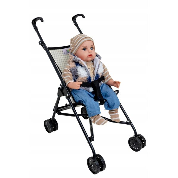 Zusammenklappbarer Puppenwagen Doris mit Sicherheitsgurten – Spiel für Kinder ab 3 Jahren