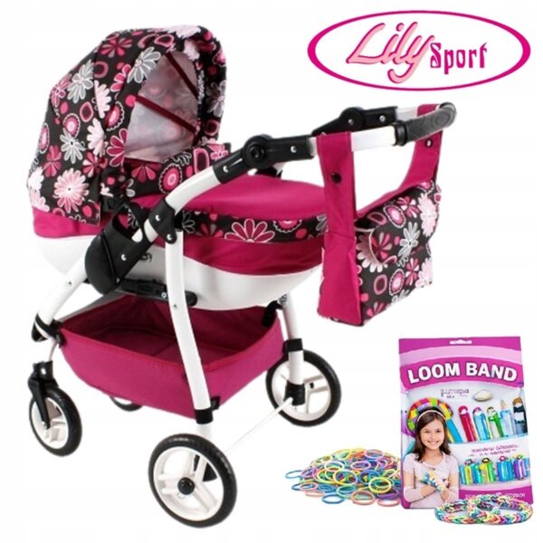 ADBOR LILY SPORT Puppenwagen mit Loom-Band-Set in verschiedenen Farben