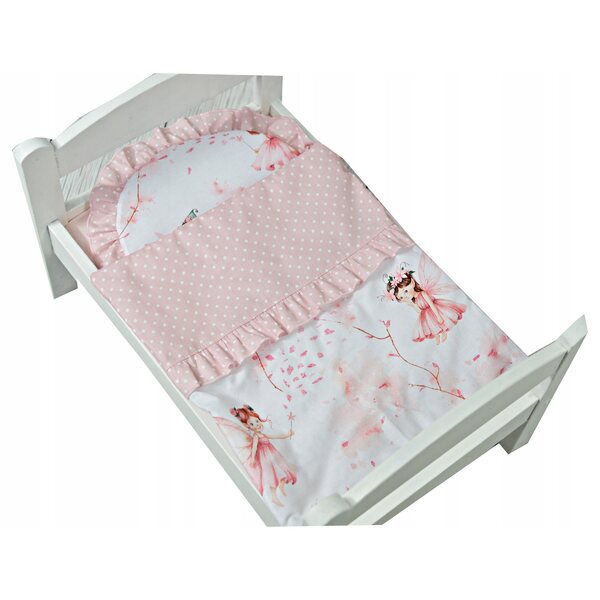 Komplettset Puppenwäsche aus Baumwolle mit Feenmotiv für den Kinderwagen