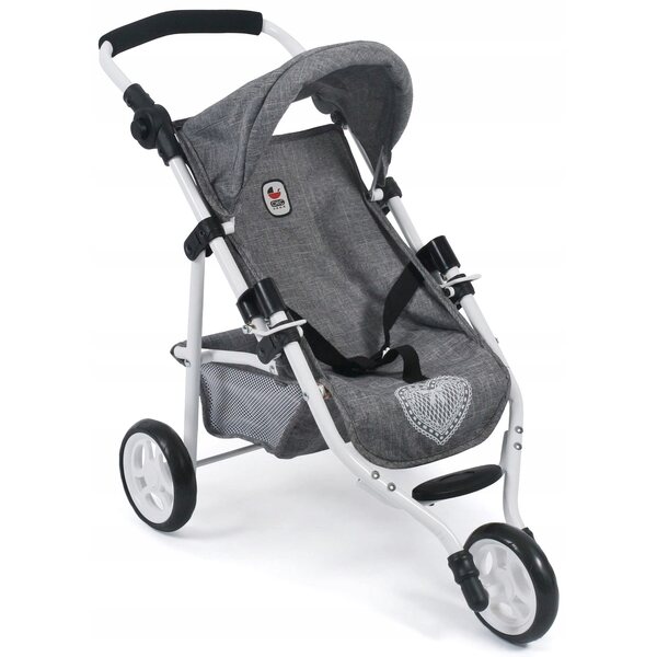 JoggingBuggy Lola Bayer Schicke Puppenbürste mit grauem verstellbarem Griff