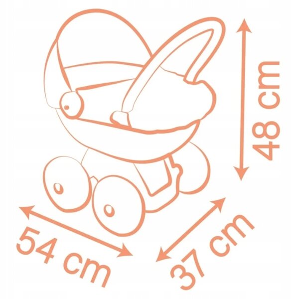 Smoby Baby Nurse Deep Kinderwagen für Puppen bis 42 cm mit Kunststoffverdeck
