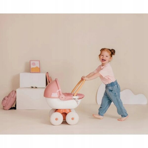 Smoby Baby Nurse Deep Kinderwagen für Puppen bis 42 cm mit Kunststoffverdeck