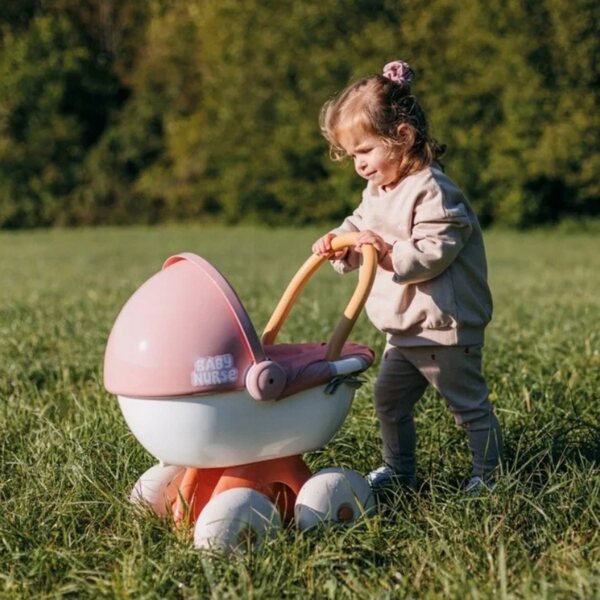 Smoby Baby Nurse Deep Kinderwagen für Puppen bis 42 cm mit Kunststoffverdeck