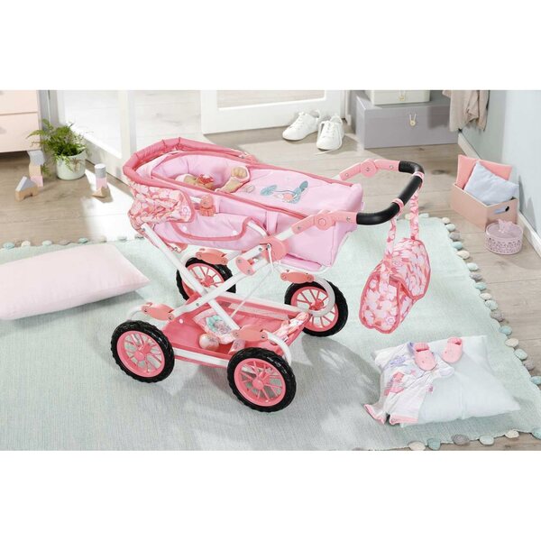 Baby Annabell Set 3 in 1: Rosa Multifunktionswagen für Puppen ab 12 Monaten