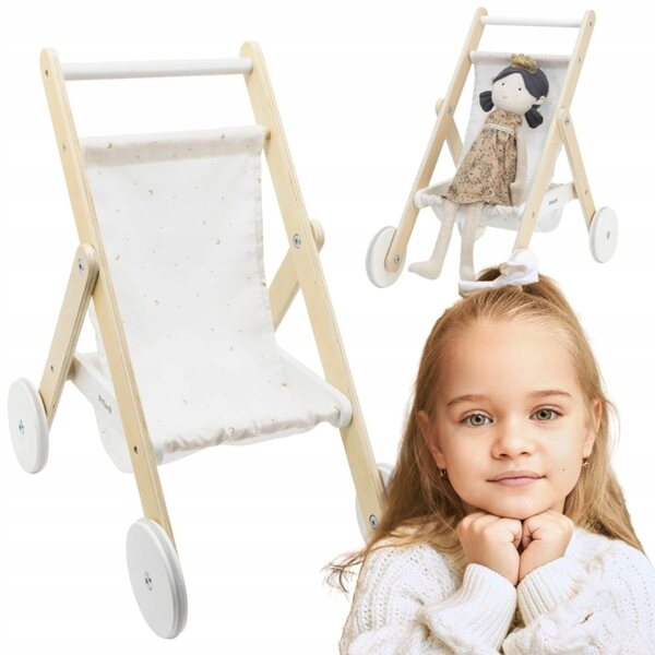 Leichter zusammenklappbarer Kinderwagen für Viga PolarB Holzpuppen ab 3 Jahren