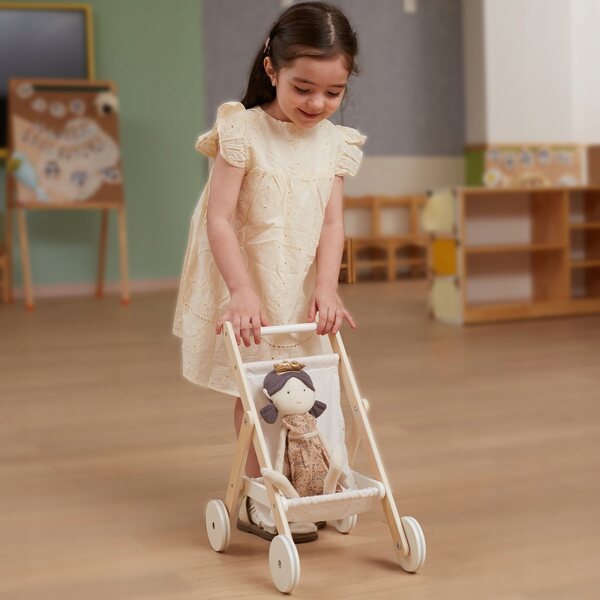 Leichter zusammenklappbarer Kinderwagen für Viga PolarB Holzpuppen ab 3 Jahren