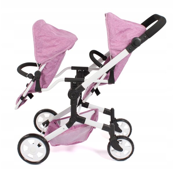 Bayer Chic 2000 Linus Duo – Doppelpuppenwagen Jeans Pink