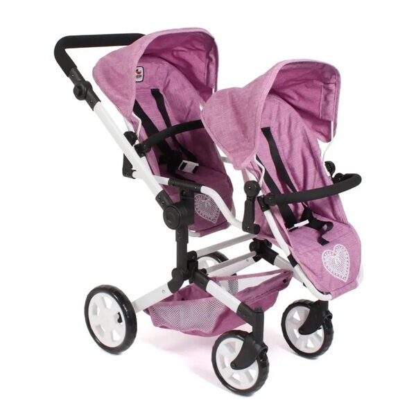 Bayer Chic 2000 Linus Duo – Doppelpuppenwagen Jeans Pink