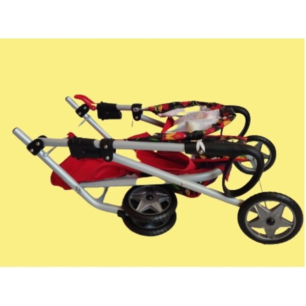 DREWLAB Maja Puppenwagen mit drehbaren Rädern und strapazierfähigem Stoff