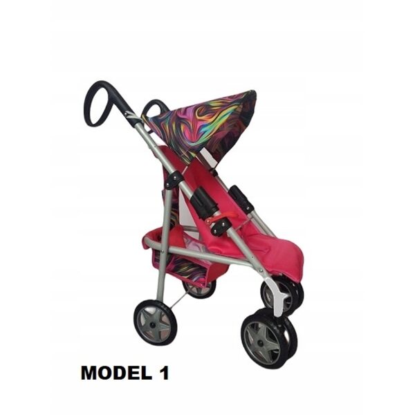 DREWLAB Maja Puppenwagen mit drehbaren Rädern und strapazierfähigem Stoff