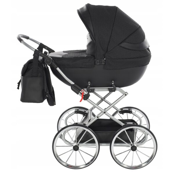 TAKO Junama Dolce Mini Poussette de poupée Profonde avec Grandes Roues Noir