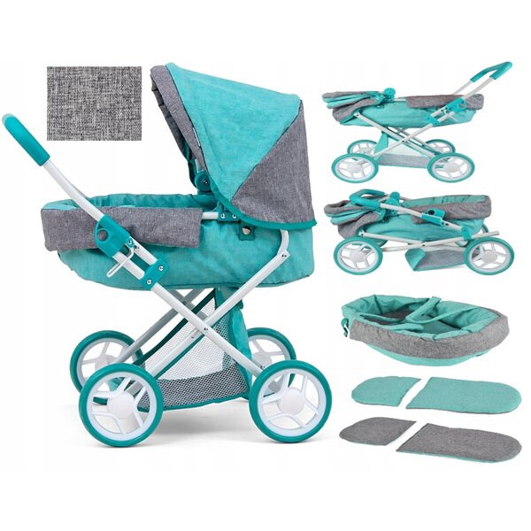 Tiefer Kinderwagen für Milly Mally Alice Mint Puppen: sicher und funktional