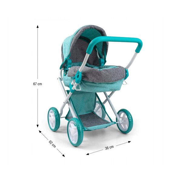 Tiefer Kinderwagen für Milly Mally Alice Mint Puppen: sicher und funktional
