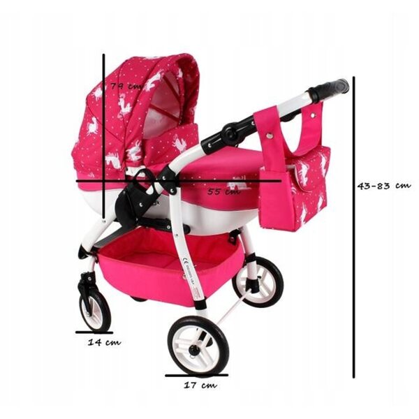 Adbor Lily Sport Puppenwagen mit farbigem Loom Bands-Set im Lieferumfang enthalten