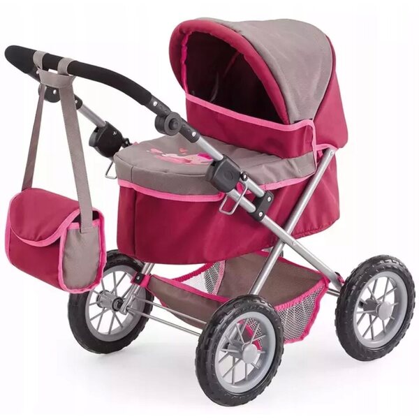Passeggino per bambole Trendy Bayer Design rosa-grigio regolabile e pieghevole