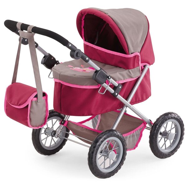 Passeggino per bambole Trendy Bayer Design rosa-grigio regolabile e pieghevole