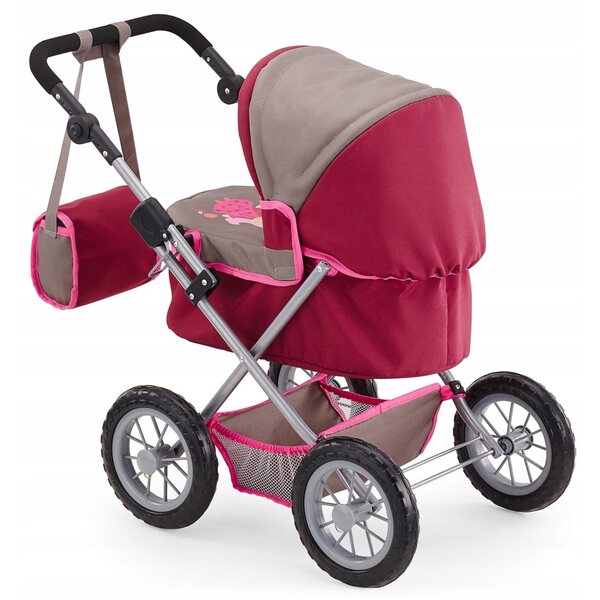 Passeggino per bambole Trendy Bayer Design rosa-grigio regolabile e pieghevole