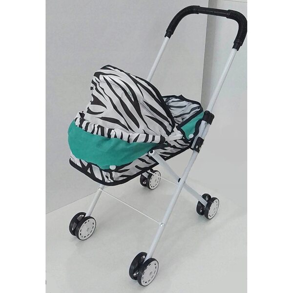 XQ schwarz-weißer tiefer Puppenwagen für Kinder ab 3 Jahren