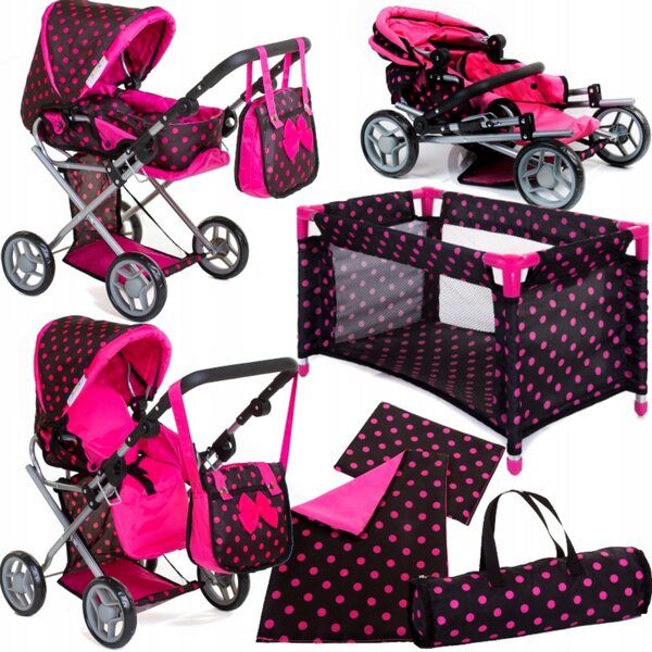 Doris 3in1 Puppenwagen: Gondel, Kinderwagen und Bett für Kinder ab 3 Jahren
