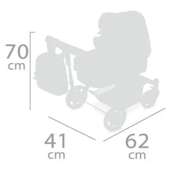 DeCuevas 80537 3-in-1-Klappwagen für Puppen mit Rucksack – TOP-Kollektion