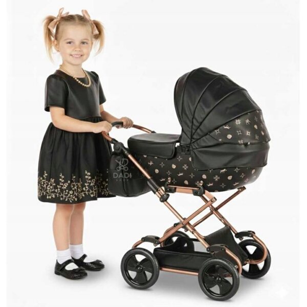 Junama Imperial Mini by DADI 04 Black – elegante passeggino per bambole retrò