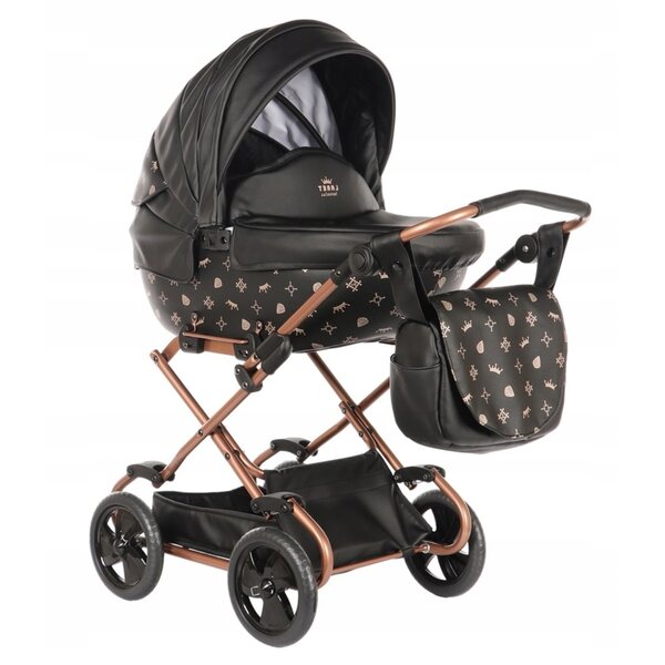 Junama Imperial Mini by DADI 04 Black – elegante passeggino per bambole retrò