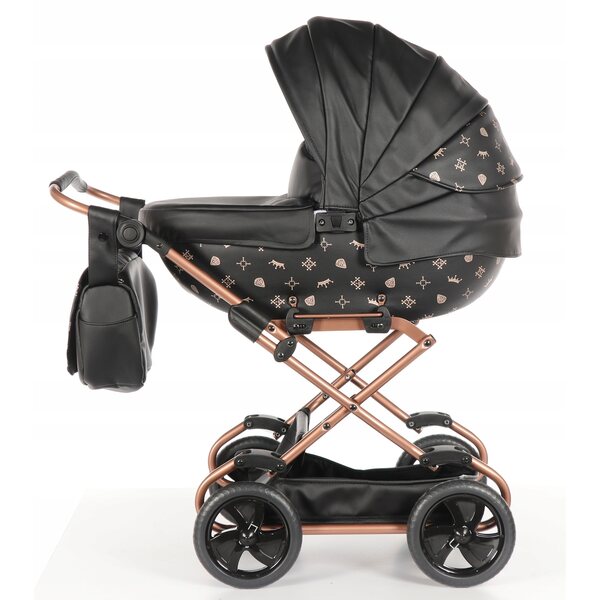 Junama Imperial Mini by DADI 04 Black – elegante passeggino per bambole retrò