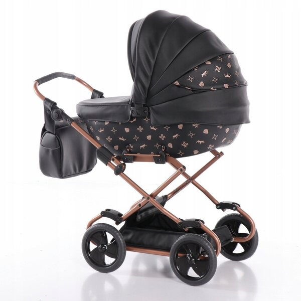 Junama Imperial Mini by DADI 04 Black – elegante passeggino per bambole retrò