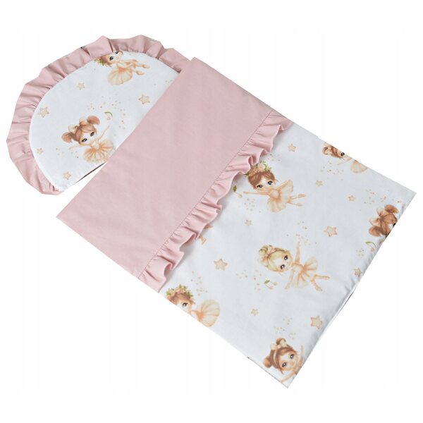 Puppenbettwäsche aus Baumwolle mit Steppdecke und Kissen, 100 % handgefertigt in Polen.