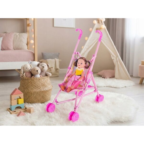 42-cm-Puppenwagen mit 22-cm-Puppe – Kreativspiel für Kinder ab 3 Jahren