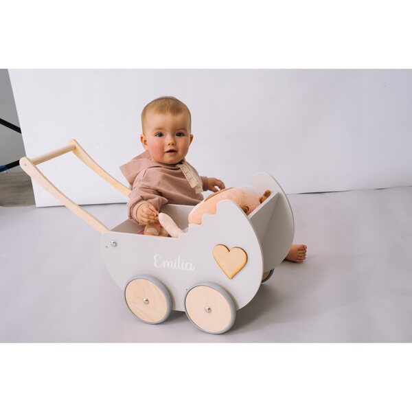 Doll carrozzina in legno con materassino personalizzabile Bigjigs Toys
