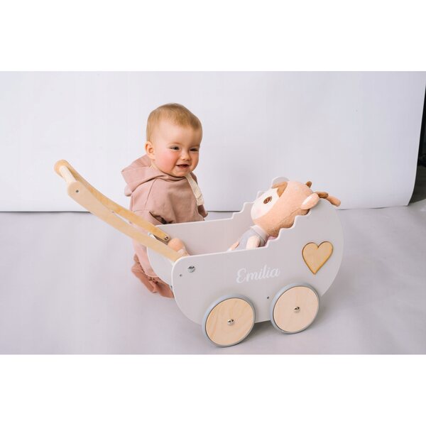 Doll carrozzina in legno con materassino personalizzabile Bigjigs Toys