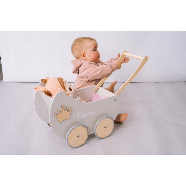 Doll carrozzina in legno con materassino personalizzabile Bigjigs Toys