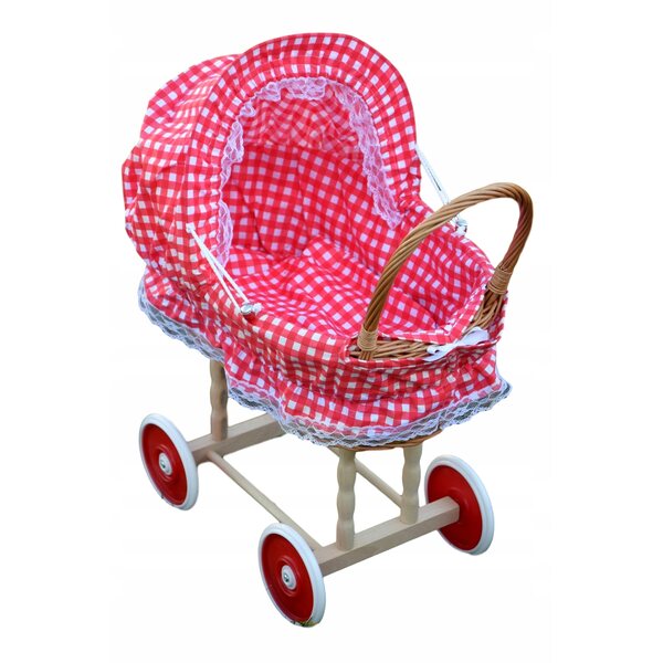 Puppenwagen aus Korbgeflecht mit Kissen und Bezug, verschiedene Modelle erhältlich