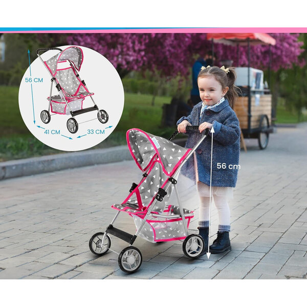 3 in 1 Kinderspielwagen für Puppen bis 40 cm, leicht und waschbar