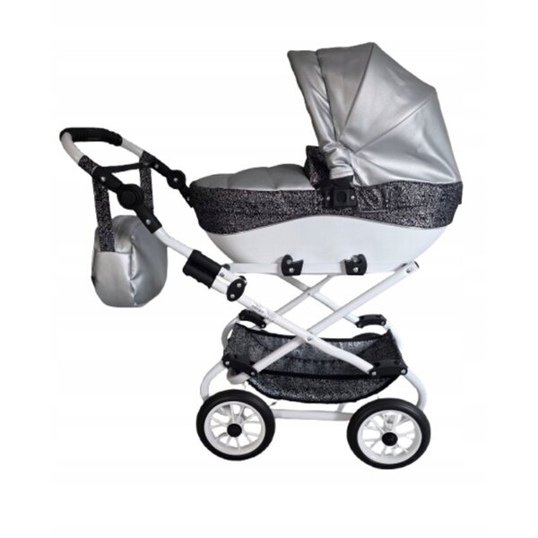 Nicol Premium Puppenwagen im silbernen Glamour-Stil, Spielzubehör
