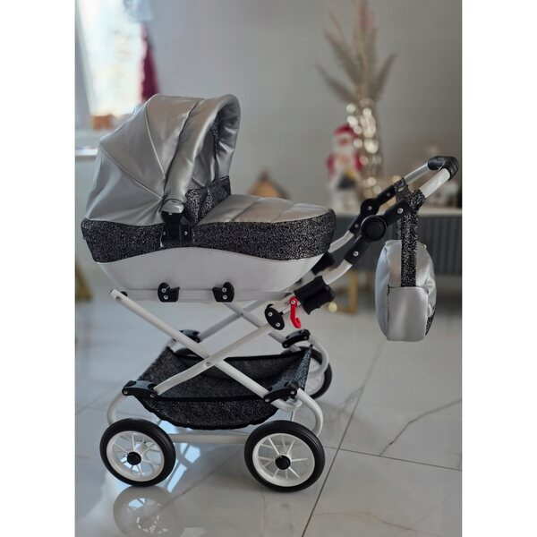 Nicol Premium Puppenwagen im silbernen Glamour-Stil, Spielzubehör