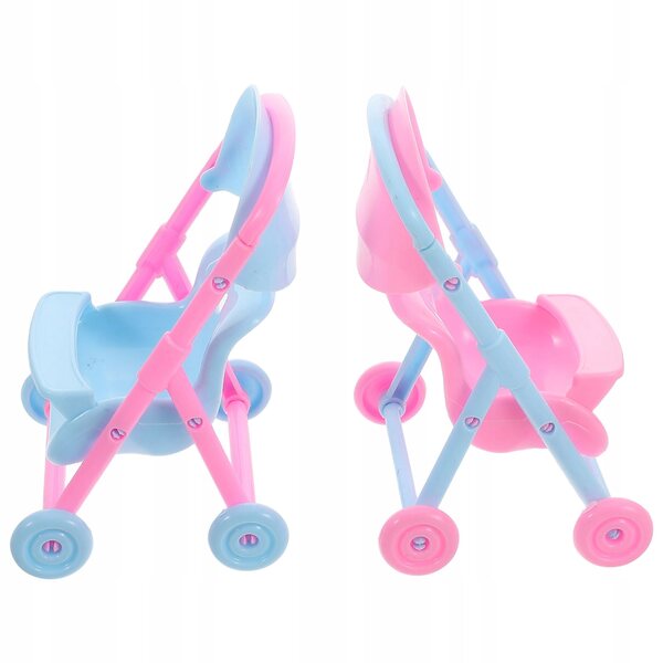 Set mit 2 zusammenklappbaren Puppenwagen mit realistischem und leichtem Zubehör