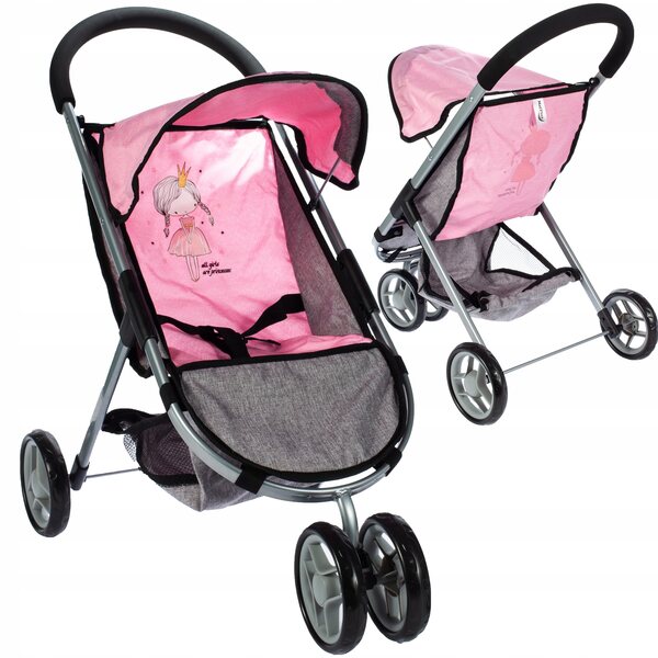 Leichter und faltbarer MalPlay Puppenwagen mit Sicherheitsgurt