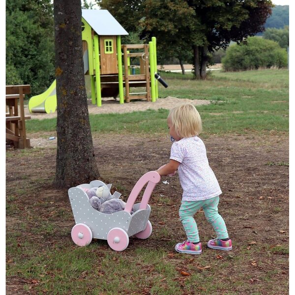 Bayer Chic 2000 Puppenwagen aus Holz und Stoff für Kinder ab 3 Jahren