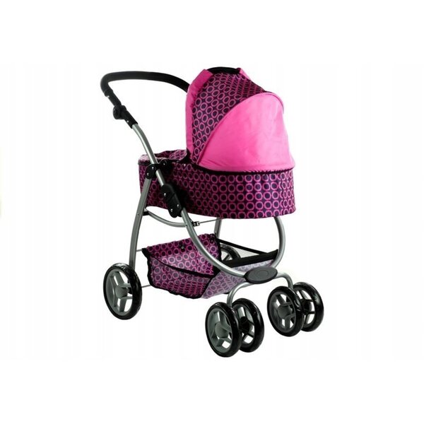 Alice Deep and Walking Puppenwagen 2in1 + Tasche, Rosa und Schwarz