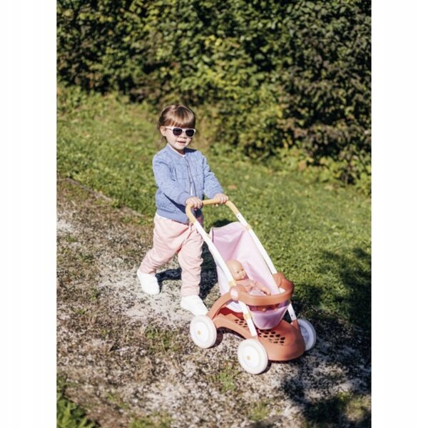 SMOBY Baby Nurse Kinderwagen für Puppen bis 42 cm, Hellrosa, 18 Monate+