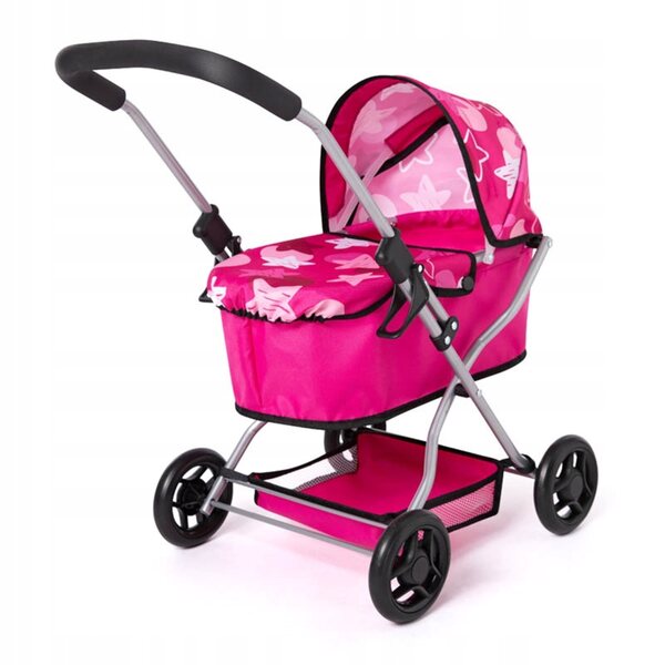 Giochi di ruolo: Carrozzina profonda per bambole Bayer Design rosa con stelle